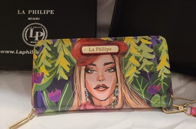 La Philipe Wallet Pink 1026 Blooming Garden NWT
