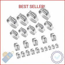 Hose Clamps- YUCDXFV 24 PCS Stainless Steel Hose Clamps Assortment Kit