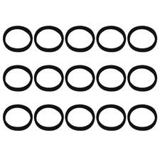 15Pcs Fabric Hair Ties, 2  ID Nylon Seamless Soft Holders, Black