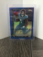 2025 Topps Chrome NFL Travis Etienne Jr Auto Blue Refractor /150