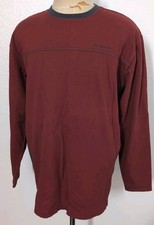 Columbia Men's Long Sleeve Sweater Crew Neck Embroidered Casual Pullover XL Rust