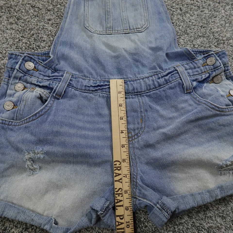 Pantalones Cortos LEI Para Mujer L Azul Oscuro Denim Jean Mono Tiro Bajo Micro Shorts Y2K Foto 4 de 4