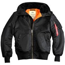 Alpha Industries Giacca Bomber MA-1 Hooded Nero Giacca da Aviatore Uomo