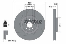 TEXTAR Disque de frein Avant gauche pour PORSCHE Macan (95B) 360mm 92334205