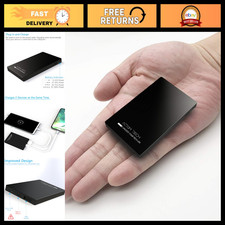 Slim Portable Charger Power Bank 3000mAh Dual USB Travel Battery Pack - Black