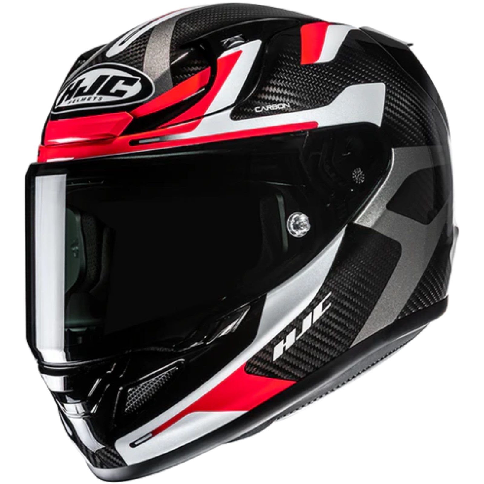 HJC - Motorcycle Helmet M - RPHA 12 Carbon Xentra - Pinlock Black-White-Red