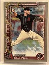 2025 Topps Holiday Corbin Burnes Gray Snowflake Metallic #H185 Diamondbacks