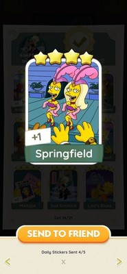 Springfield Monopoly Go 4 star Sticker ( Instant Send )
