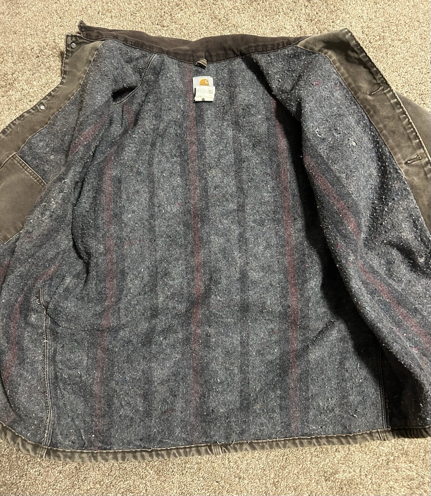 Carhartt C02 CHT Detroit Jacket XXL USA Made Blanket Lined Brown Canvas Workwear thumbnail 8