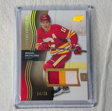 Upper Deck Premier Mikael Backlund #81 Calgary Flames Patch 14/25 2023-24 NHL