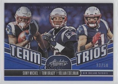 2019 Panini Absolute Team Trios Blue Spectrum 13/50 Tom Brady Julian Edelman n1u