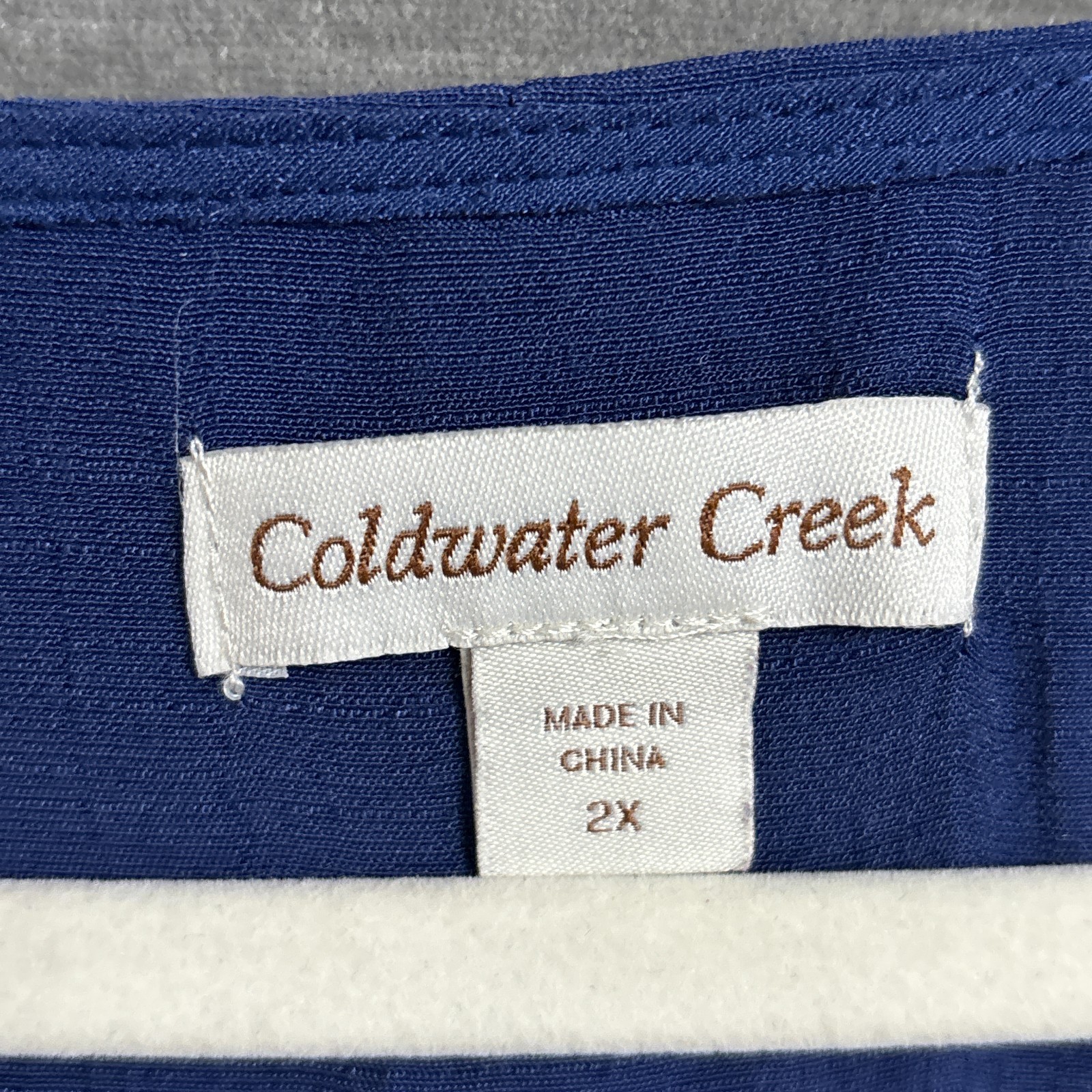 Coldwater Creek Top 2X Blue Embroidered Tunic Lig… - image 10