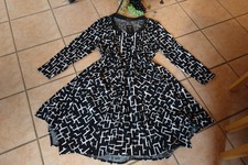 DIVAS PLANET Zipfel Kleid 50 52 54 (3) NEU schwarz weiß mega A-Form LAGENLOOK