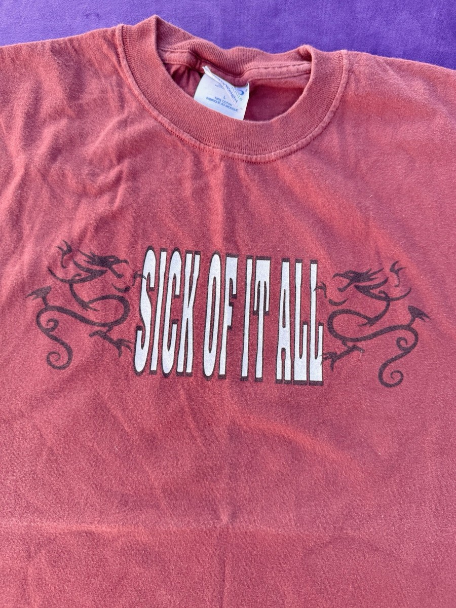 Vintage 90s Sick Of It All Band T-Shirt NYHC Hardcore Large