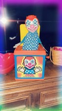 Mattel Jack-in-the-Box Clown Toy 1976 Ages 3-4 4-7 Recommended 3-5 Years Vintage
