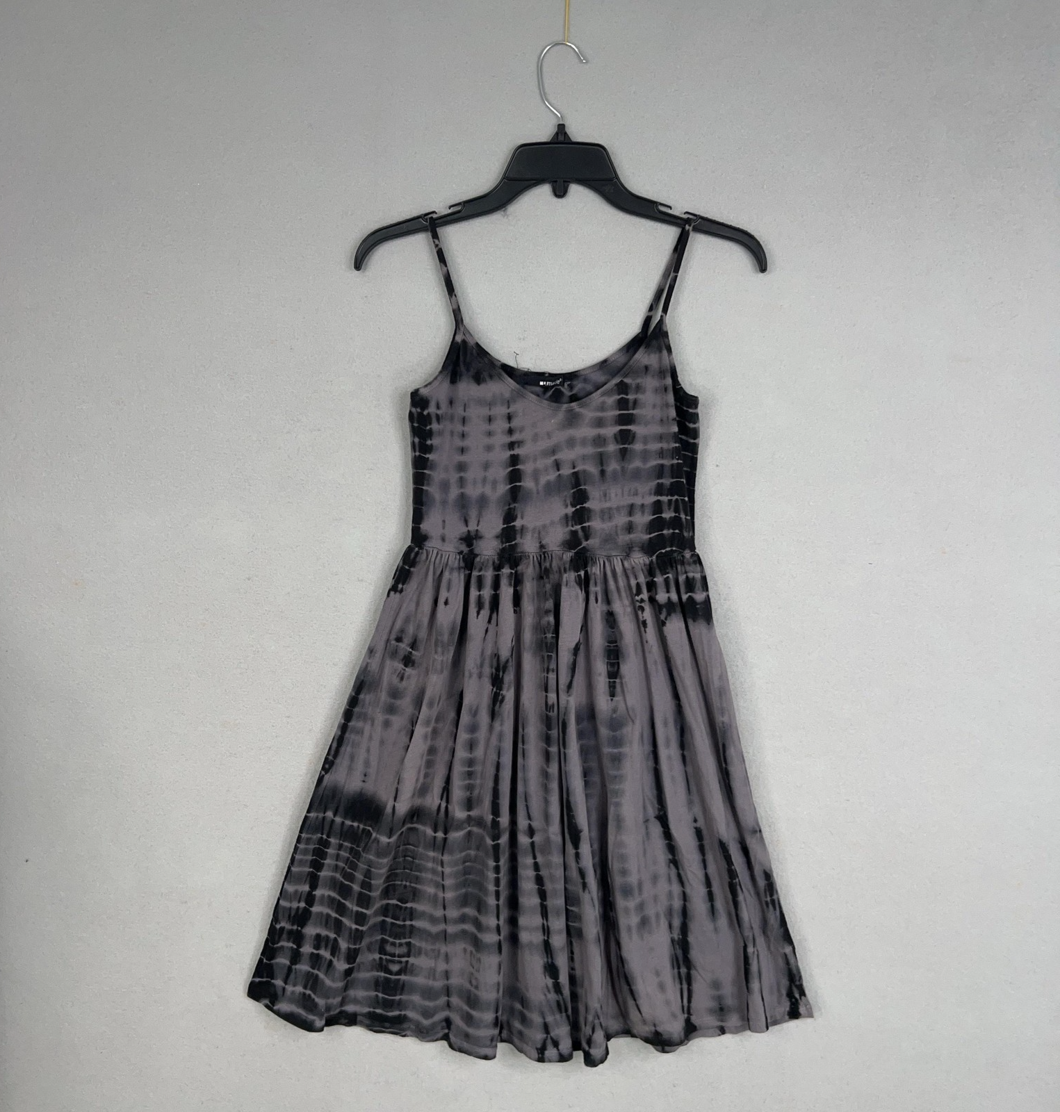 LA Made Dress Womens Small Black Gray Tie Dye Indie Boho Casual Slow Fashion