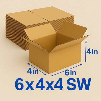100 Pack 6x4x4 32ECT Corrugated Shipping Boxes| Cardboard Mailing Packing Carton