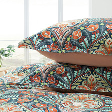 Luxury Boho Paisley Duvet Cover Set, 400TC Egyptian Cotton, King Size