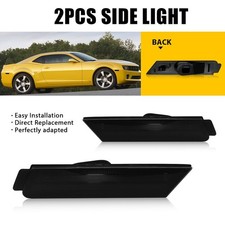 For 2010-2015 Chevrolet Camaro Front Side Marker Lights Smoked Lens Housing A8