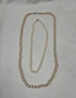 Lot of 2 Vintage Pearl Necklace Costume Jewelry 30” & 19”
