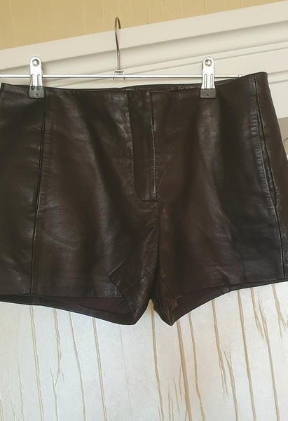 Women Alexander Wang Shorts Black Leather 34 / XS