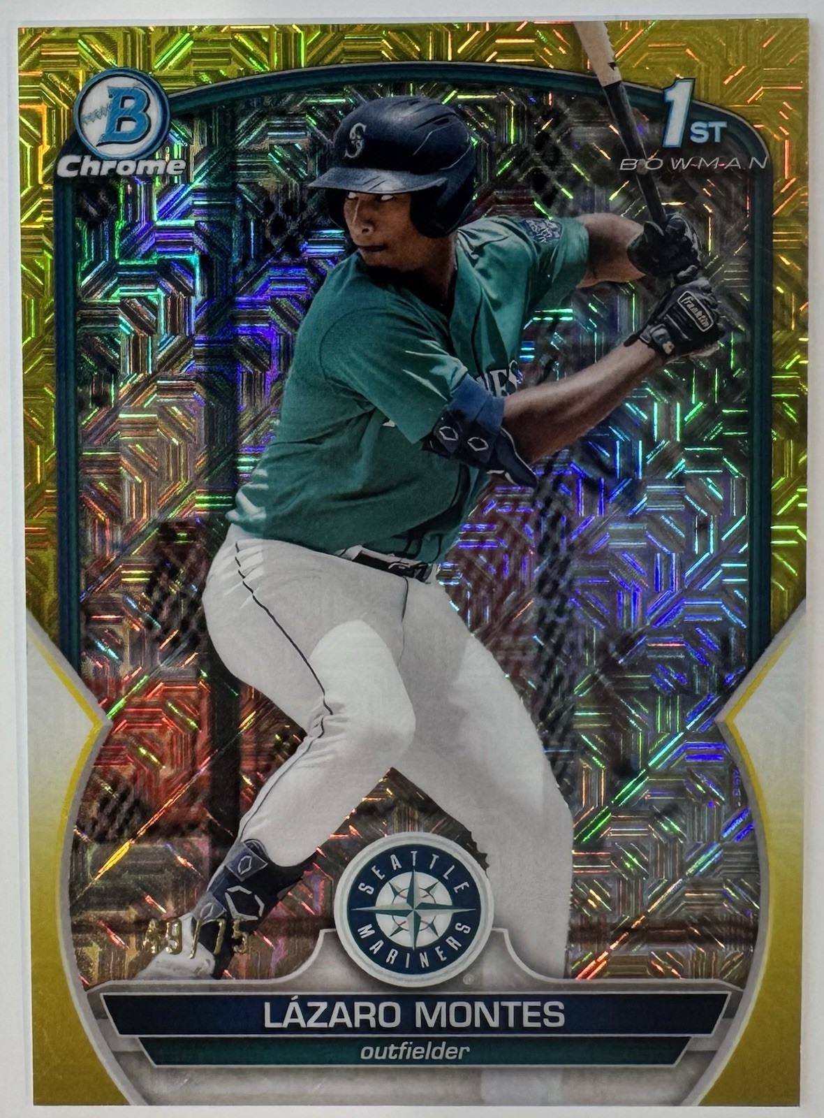 2023 Bowman Chrome Lazaro Montes 1st Yellow Mojo Refractor /75 BCP-58 🔥