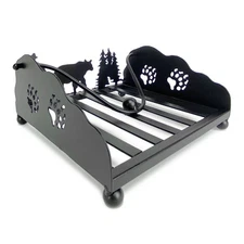 Rivers Edge Products Rustic Weighted Paper Napkin Holder Steel Laser Cut Bear