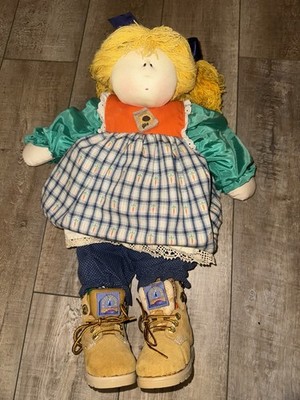 Vintage Handmade Rag Doll Prairie Style Sunshine Family Style 80s/90s w/ Boots