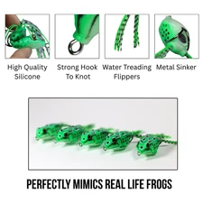 5 x Floating Pocket Frog Bait Lure 1/4 oz Multiple Colors Topwater Weedless