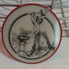 Vintage Gallagher Watermelon Smashing Comedian Hologram Pin Button Vari-Vue