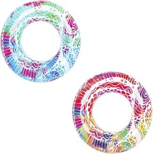 Bestway Schwimmring Summer Swirl, &Oslash; 91 cm, strapazierf&auml;higes PVC, Haltegriffe, S