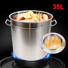 35L Stainless Steel Stock Pot with Lid Large Capacity Soup Cooking Pot