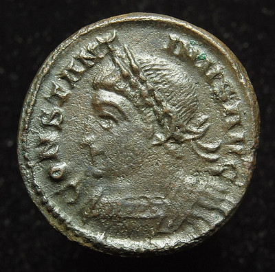 Konstantin I. der Große AE3 Nummus, BEAT TRANQLITAS, London 322-323 n. Chr. - RAR