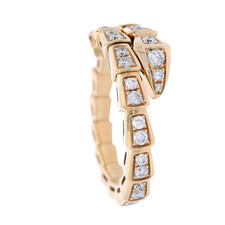 BVLGARI/BULGARI SERPENTI VIPER 18K YELLOW GOLD DIAMOND RING Size L