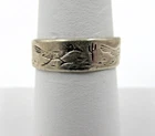 Sterling Silver Native American Road Runner Cigar Band Ring Size 6.5 Vintage