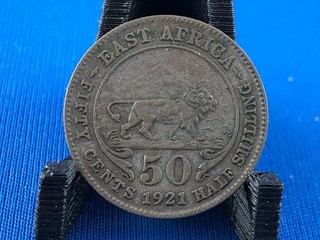 EAST AFRICA 50 CENTS 1921 0.250 SILVER 3 8879g (A2/334)