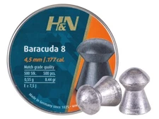 H&N Baracuda 8 Match Grade 500 Count DOMED 4.5mm .177 Caliber Pellets GERMANY