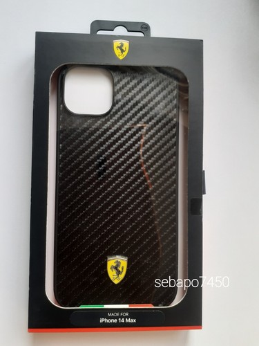 Ferrari iPhone 14 Plus/15 Plus Hard case Italian Flag Line Black - Picture 3 of 3
