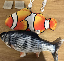 2 Pack Electric Moving Flopping Fish Cat Toy Wiggle Fish Catnip Interactive NEW