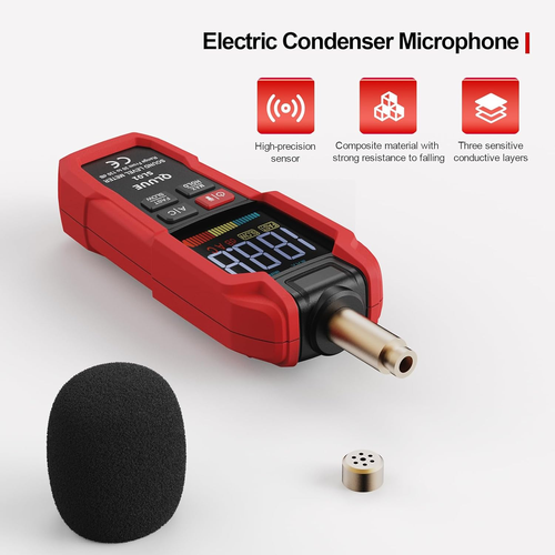 Misuratore Di Livello Sonoro, Coltello Decibel Digitale Portatile, Da 30 Db a 13 - Foto 5 di 7