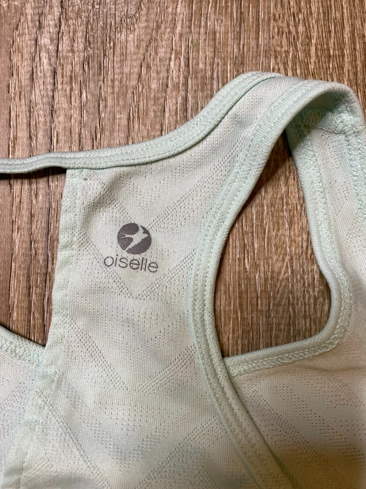 Camiseta sin mangas para correr Oiselle para mujer talla 8 capa malla verde ligera usada en excelente estado Foto 3 de 4