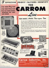 1947 PAPER AD Carrom Toy Game Boards Sunka Lok Blok Arkitoy Gusher