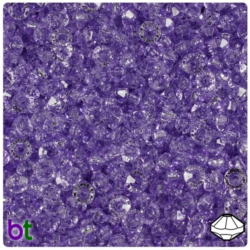 BeadTin Transparent 6mm Faceted Rondelle Plastic Craft Beads (1350pcs) - Picture 38 of 53