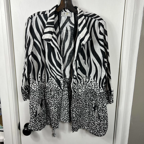 Veste Femme Alberto Makali Imprimé Animal Perles - Taille L - Nylon Rayon - Occasion TB état