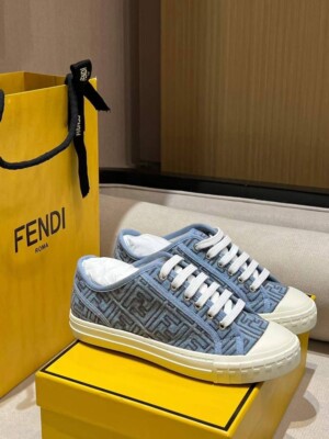 Fendi domino sneakers Denim Women's Size 39 UK6.5 US8.5 AU8.5 EU39
