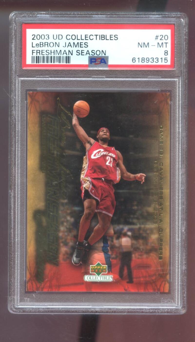 2003-04 UD Upper Deck #20 Lebron James Freshman Season ROOKIE PSA 8 Graded Card