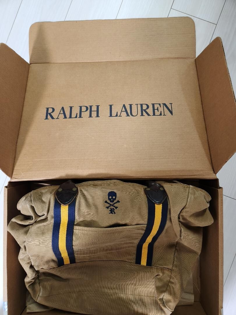 Ralph Lauren Rugby Skull Tote Shoulder Bag Brown NEW w/o Tag