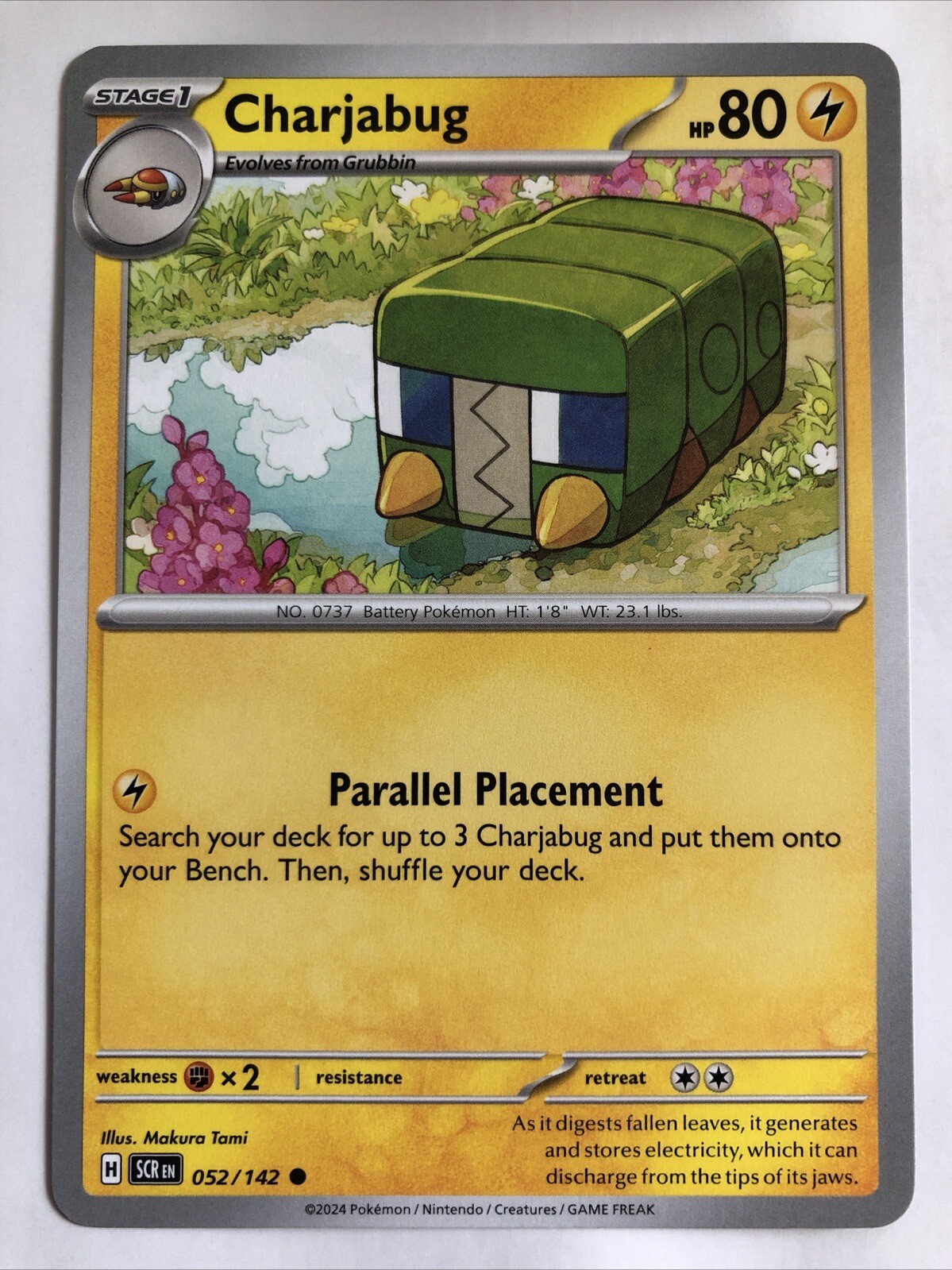 Pokémon TCG Stellar Crown Charjabug 052/142 NM