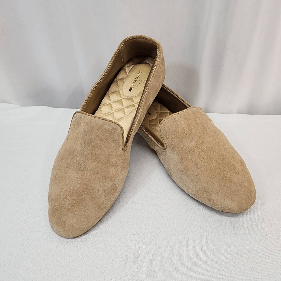 Birdies Size 9.5 The Sterling Suede Leather Tan Ballet Flats Almond Toe
