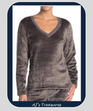 NWT Women's Ugg Daisy Fleece V-Neck Lounge Sweatshirt Charcoal Size S Reg 78